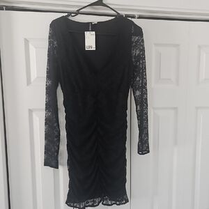 H&M Black Lace Long Sleeve Dress